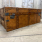 luxury tan leather coffee table trunk.