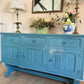 Vintage Blue Sideboard/lacquered cabinet
