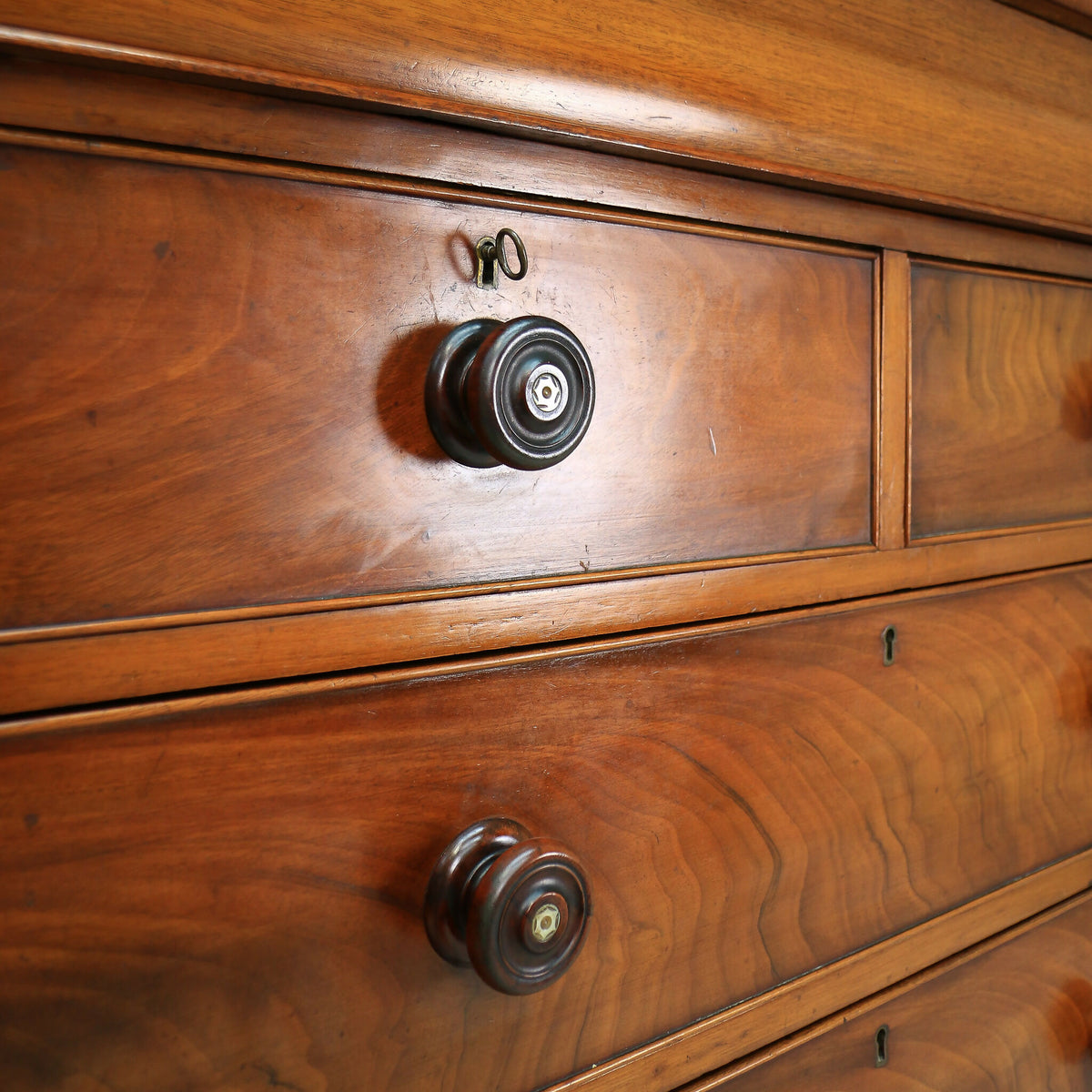 Scottish Mahogany Chest of Drawers Two Short Over Three Long Scroll Corbels