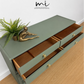 Vintage sage green Nathan sideboard, TV Stand, media centre, retro, console table, drinks cabinet, cocktail, drawer, cupboard Mid century