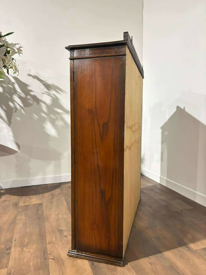 Vintage Oak Two Door Glazed Bookcase