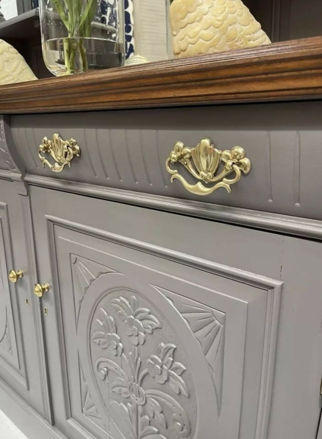 Antique Victorian Chiffonier Mirror Back Sideboard