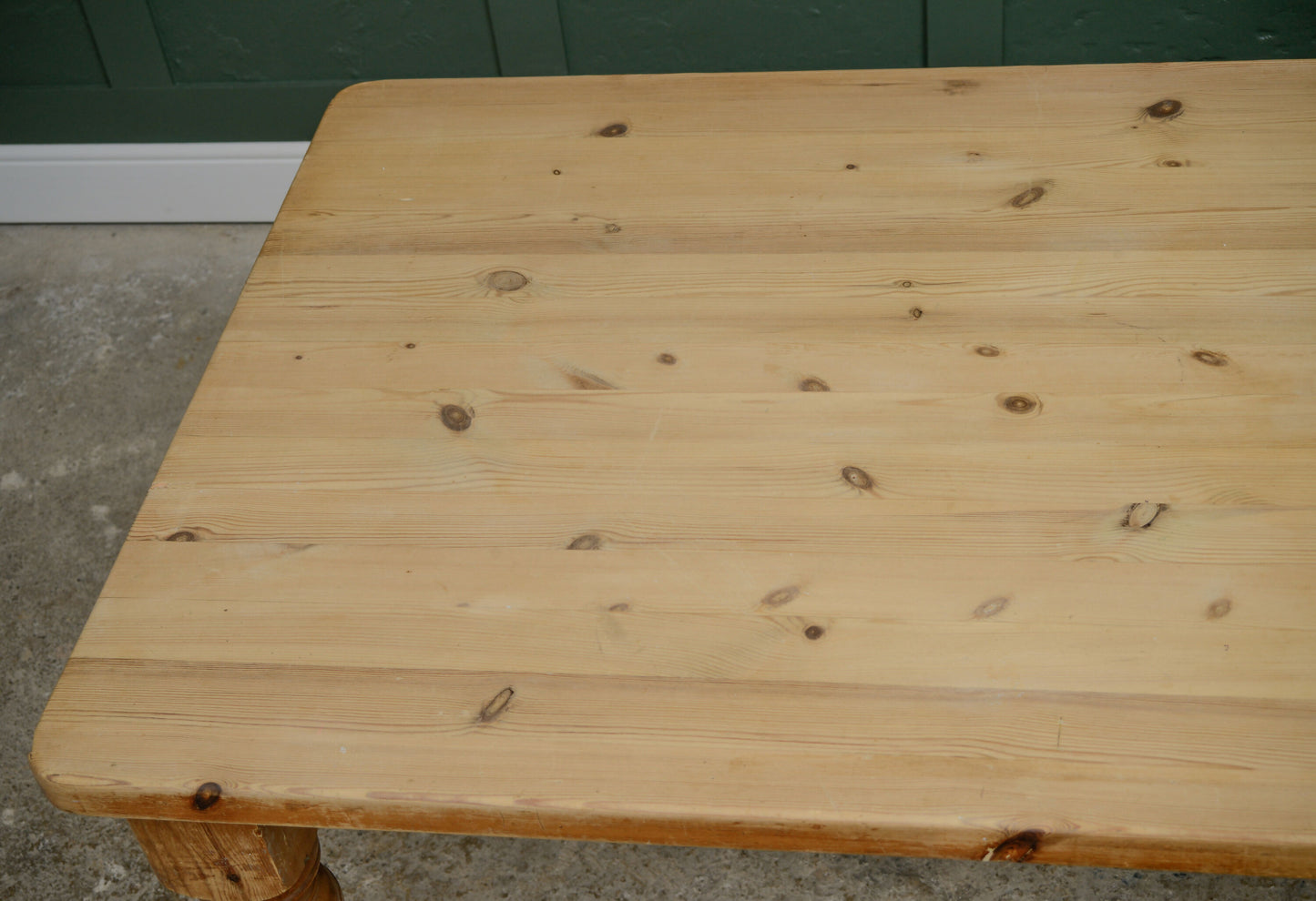 Vintage Pine Farmhouse Dining Table with Drawer on Castors - 6FT