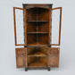 Old Charm Corner Display Cabinet Leaded Glass Doors Tudor Brown FREE UK Delivery
