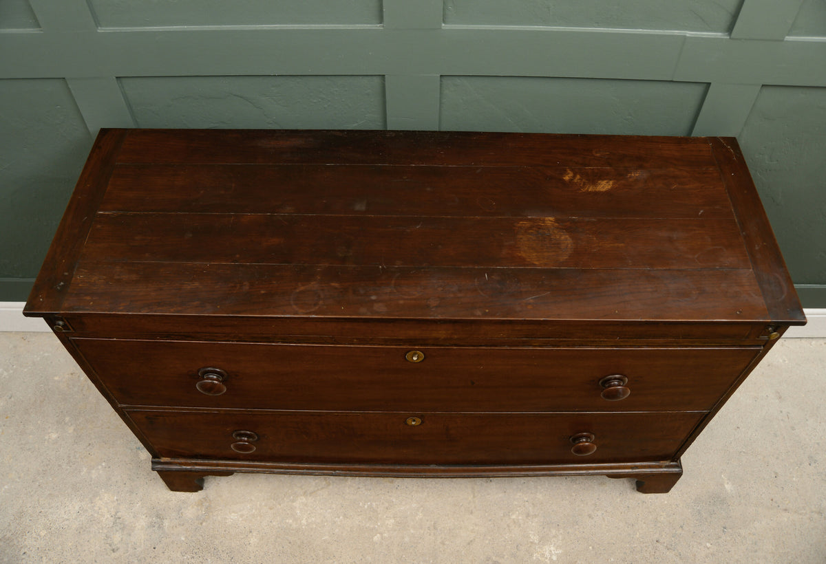 Wide Georgian Oak Chest of Drawers - 2 Drawer Chest