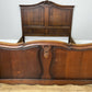 Bed Vintage French Louis XVI Oak Double Bed Frame Carved Headboard LOT 6378
