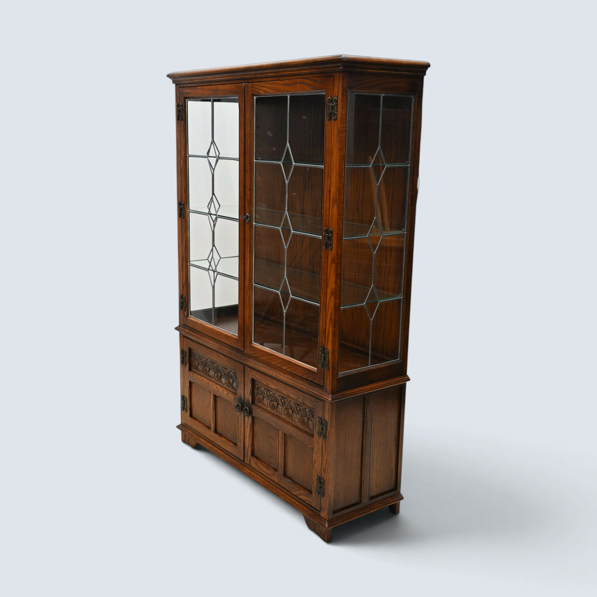 Old Charm Display Cabinet 3 Shelves Tudor Brown Finish #2155 FREE UK Delivery*