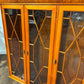 Yew Wood Display Cabinet With Glass Shelves
