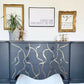 Vintage dark grey & gold leaf sideboard