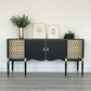 strongbow sideboard in black and vintage gold