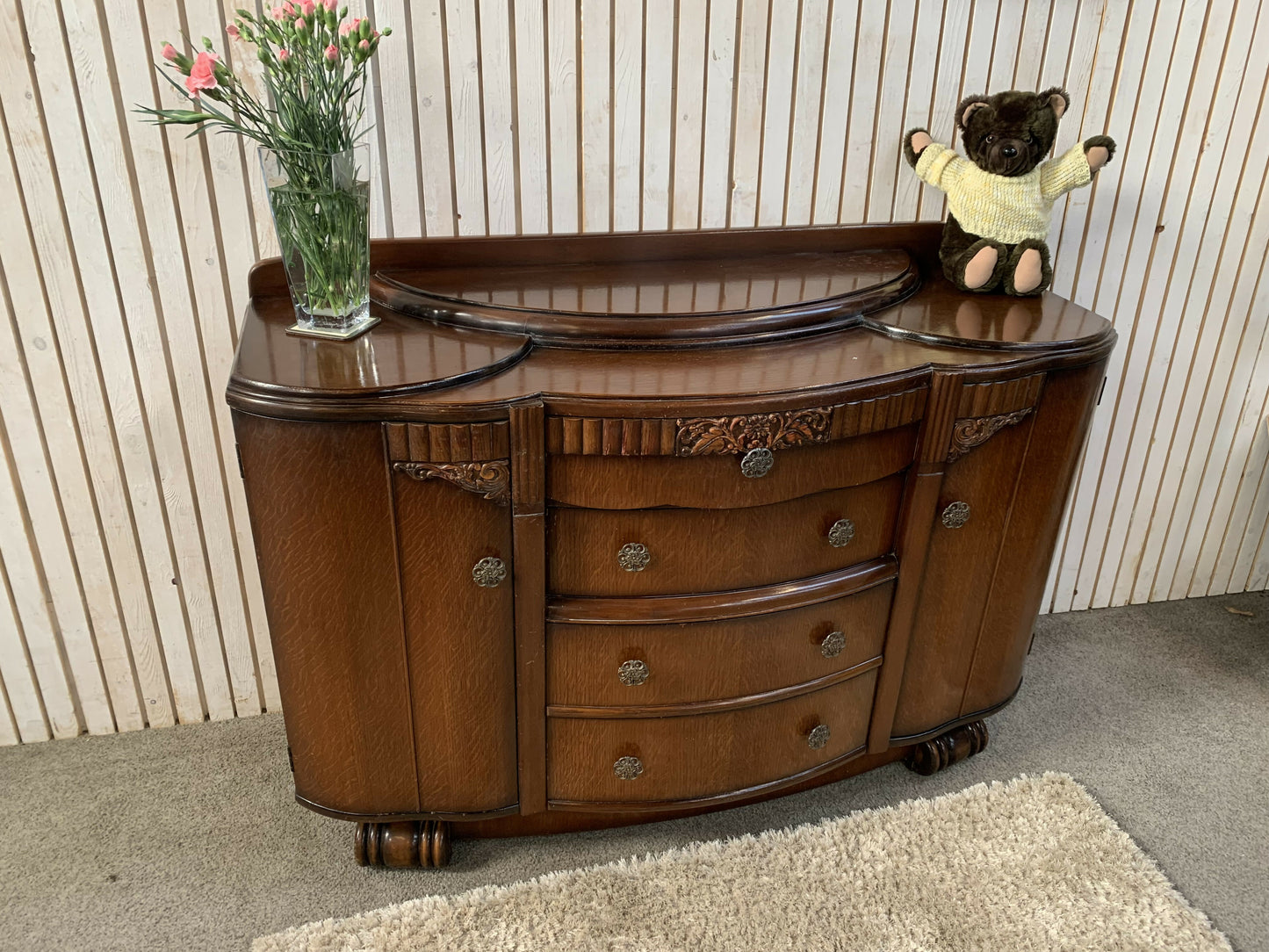 Lifetime Furniture Company Vintage Art Deco sideboard or buffet cabinet