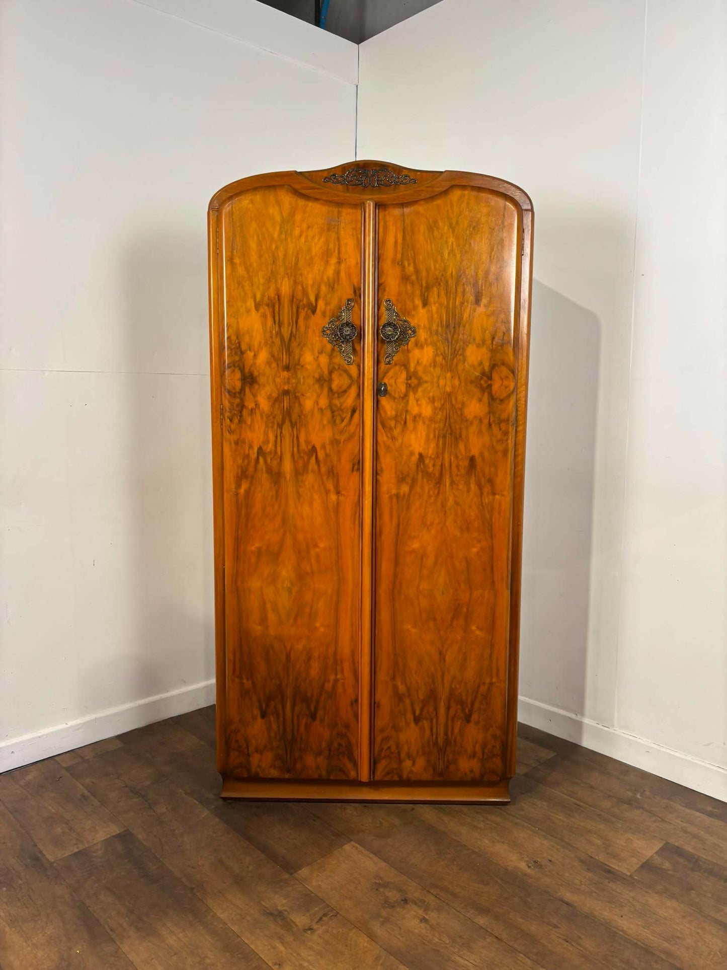 Vintage Walnut Veneered Two Door Wardrobe by Wilkin Furniture (c.1960)