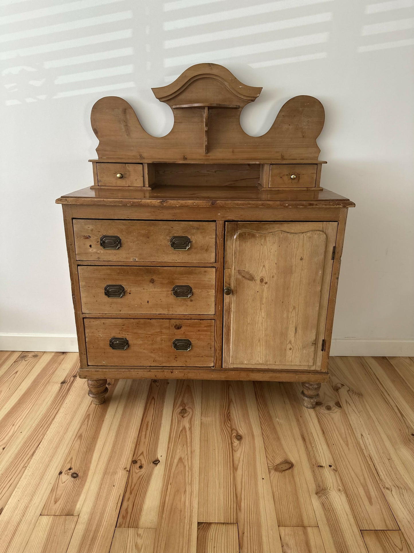 Antique Victorian Pine Sideboard, Rustic Chiffonier, Vintage Dresser, Old Patina Storage Cabinet, English Country Farmhouse Furniture
