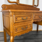 Dressing Table with Mirror Vintage French Louis Oak Vanity Makeup Table LOT 2757