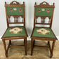 Pair of Chairs Antique French Style Oak Floral Upholstered Chairs LOT 6515