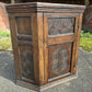 Antique Ecclesiastical Carved Oak Corner Kitchen Pantry Storage Cupboard