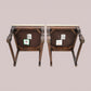 2 Old Charm Dining Chairs Solid Oak Tudor Brown Finish EXC FREE UK Delivery
