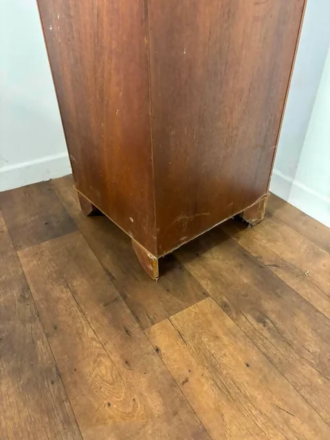 Reproduction Walnut Glazed Corner Display Cabinet