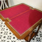 Edwardian Mahogany Card Game Table Baize Top on Porcelain Castors