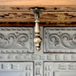 Antique Oak Carved Writing Desk Bureau Ornate