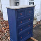 Tall Blue Chest of Drawers