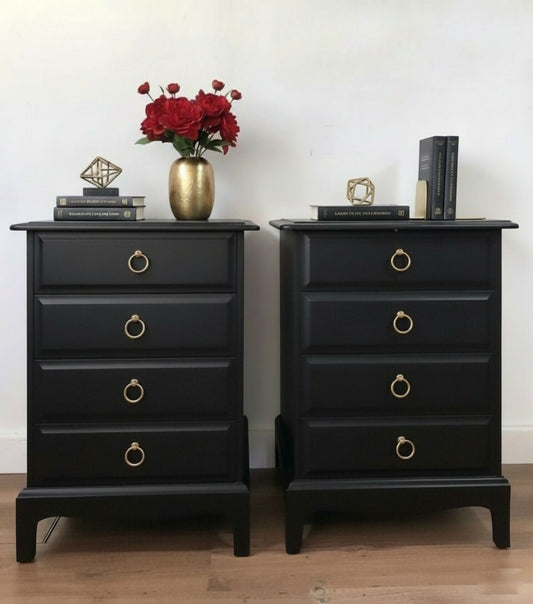 Black Stag minstrel bedside cabinets