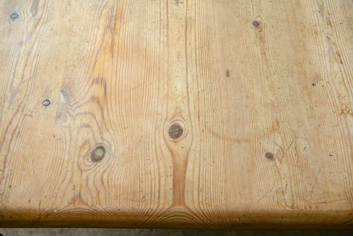 Vintage 6 FT Pine Farmhouse Dining Table with End Drawer - Seats 6-8