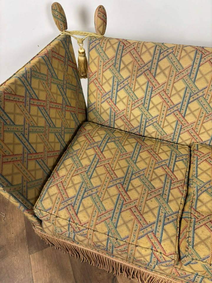Edwardian Knole Type Drop Arm two seater Sofa