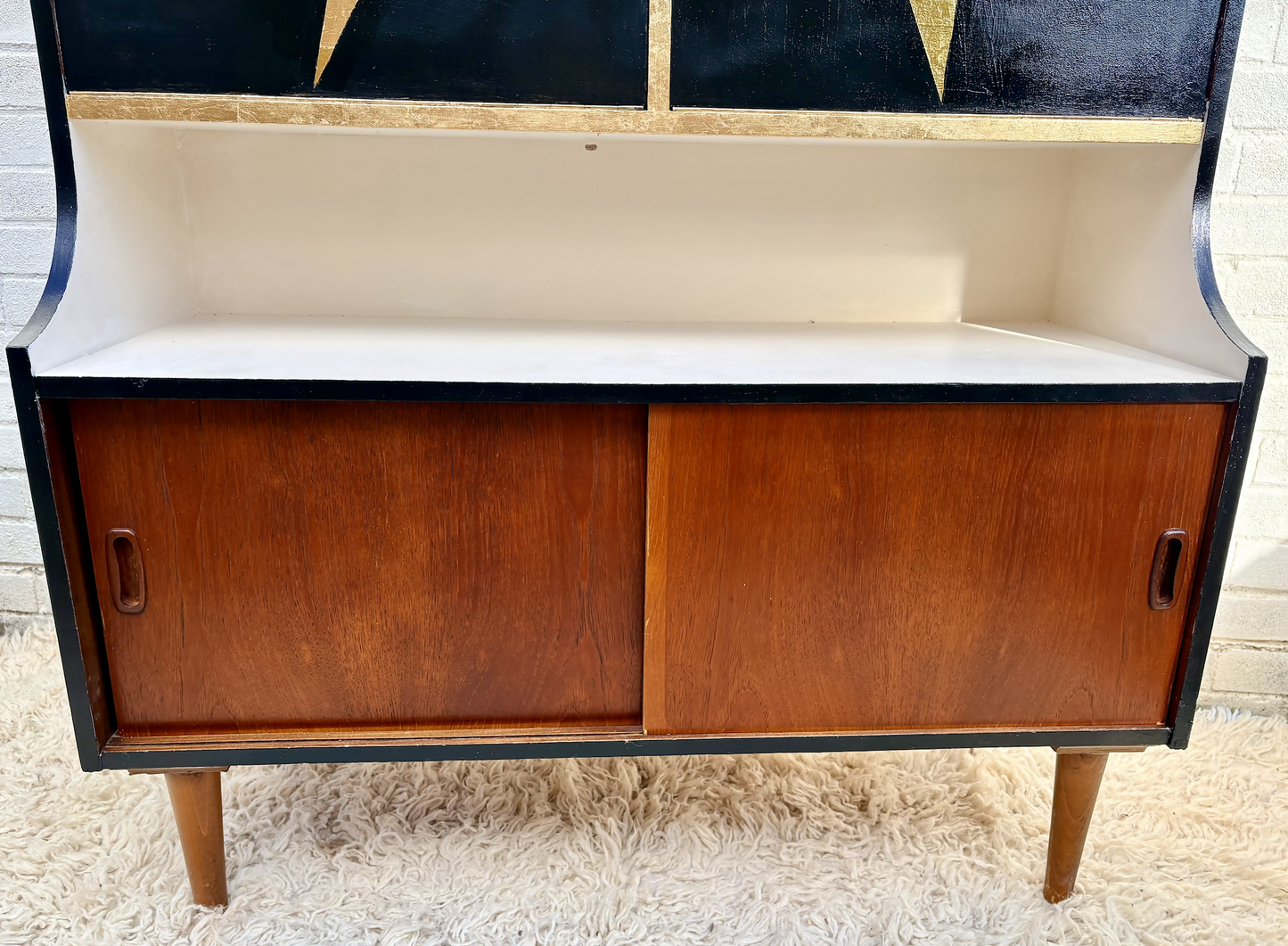 Rock N’ Roll Themed Jentique Mid-century Sideboard Bowie Lightning