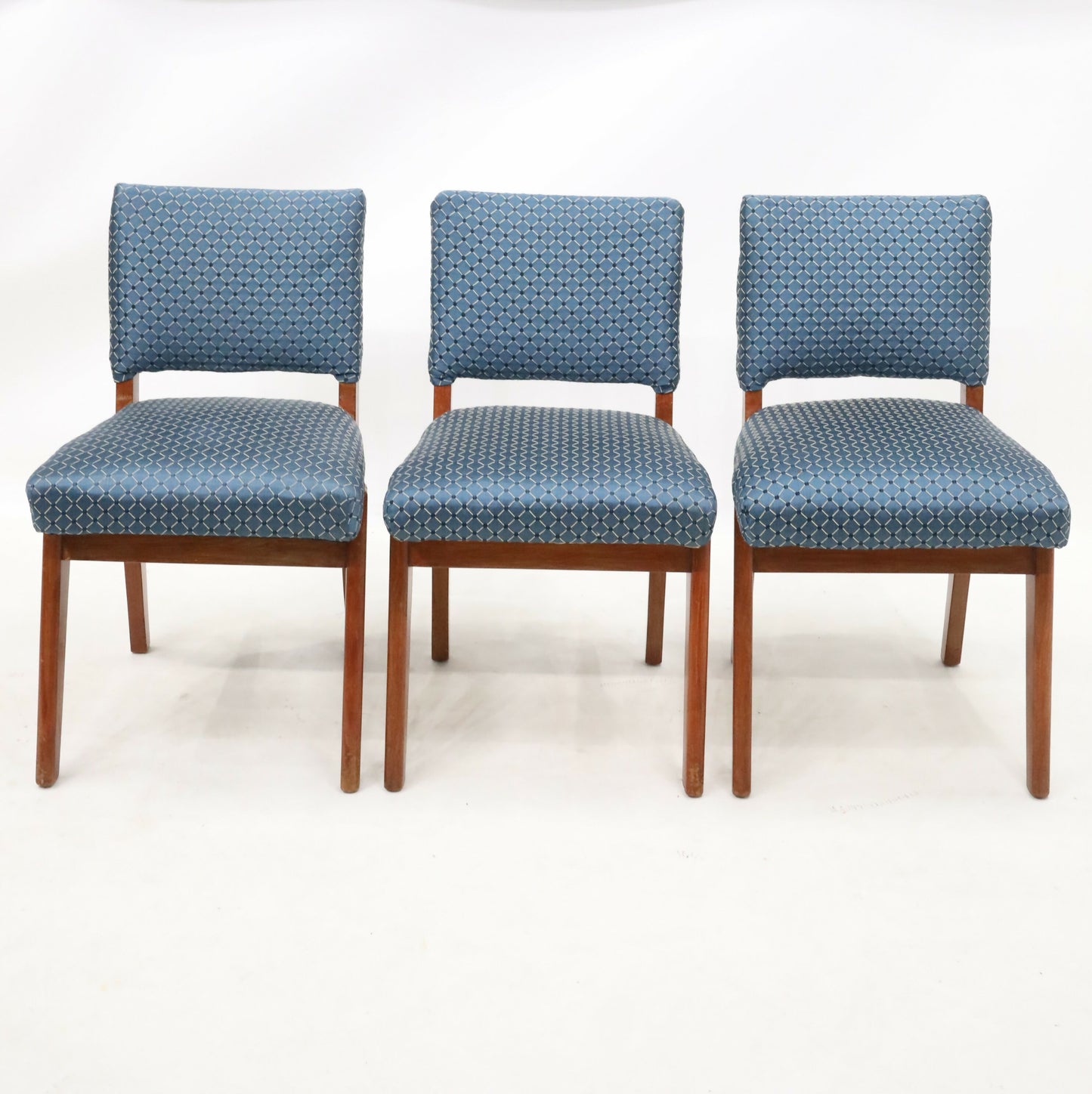 3 Retro Teak Chairs Blue/Teal Upholstery Scandinavian Style FREE UK Delivery. SBR8497/2710C