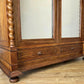 Vintage Wardrobe French Oak Two Door Mirrored Carved Armoire Cabinet LOT 6124