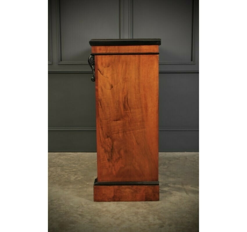 Vintage Victorian Glazed Figured Walnut Bookcase Display Cabinet