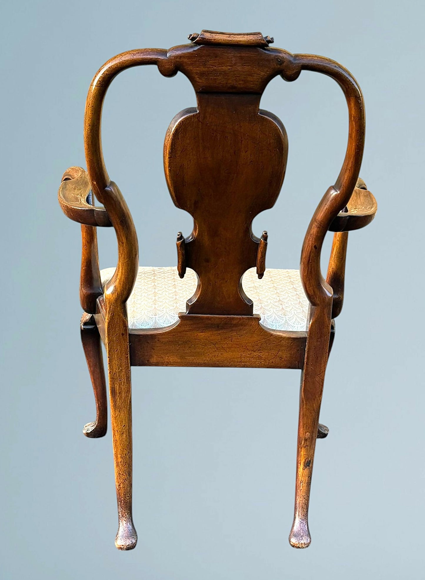 A Carved George1st Style Walnut Armchair / Antique Desk Chair