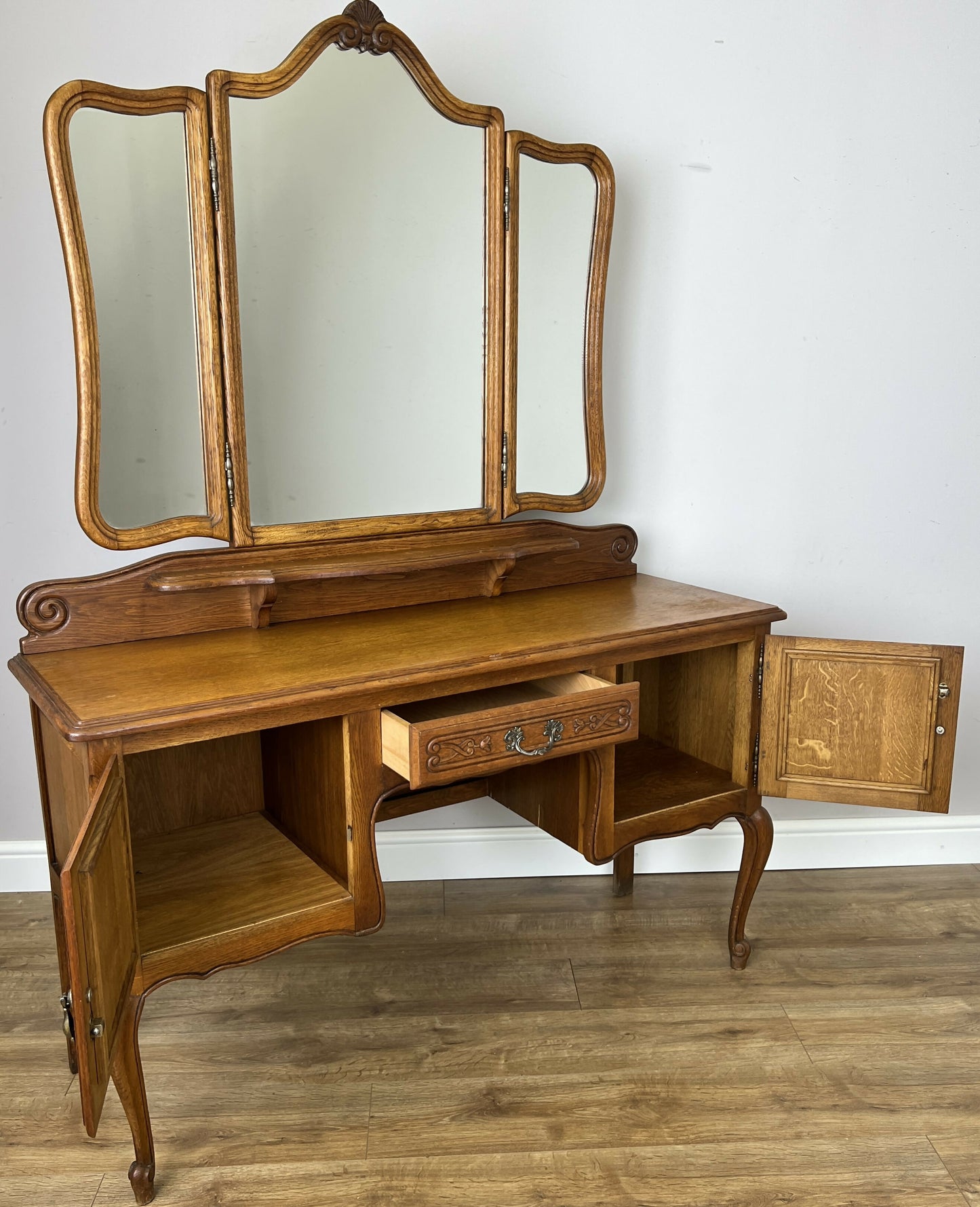 Dressing Table with Mirror Vintage French Louis Vanity Table Makeup LOT 6341