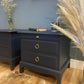 ANY COLOUR AVAILABLE stag mahogany bedside tables dark Matt blue
