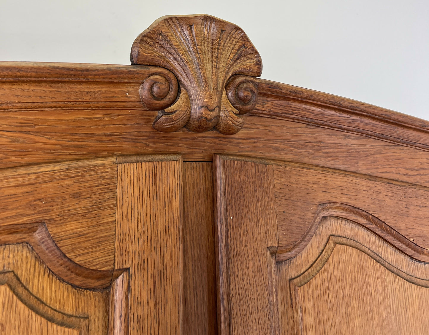 Wardrobe Vintage French Louis XVI Style Four Door Oak Carved Armoire LOT 6412
