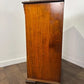 Edwardian Walnut Sheet Music Cabinet with Glass Door & Velvet-Lined Shelves