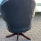 Vintage Red Leather Chesterfield Directors Swivel Armchair