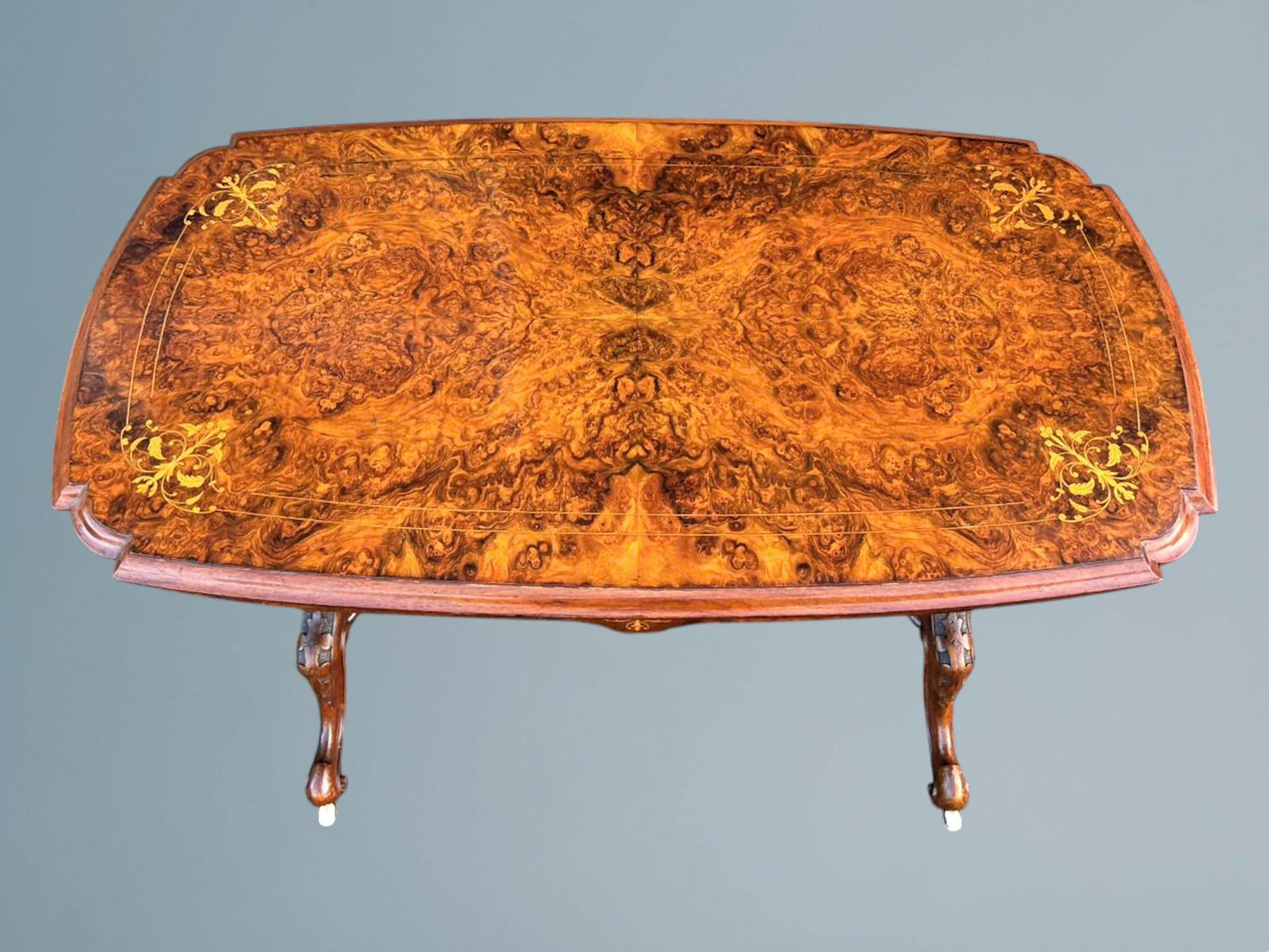 Antique Victorian Inlaid Walnut Free Standing Table