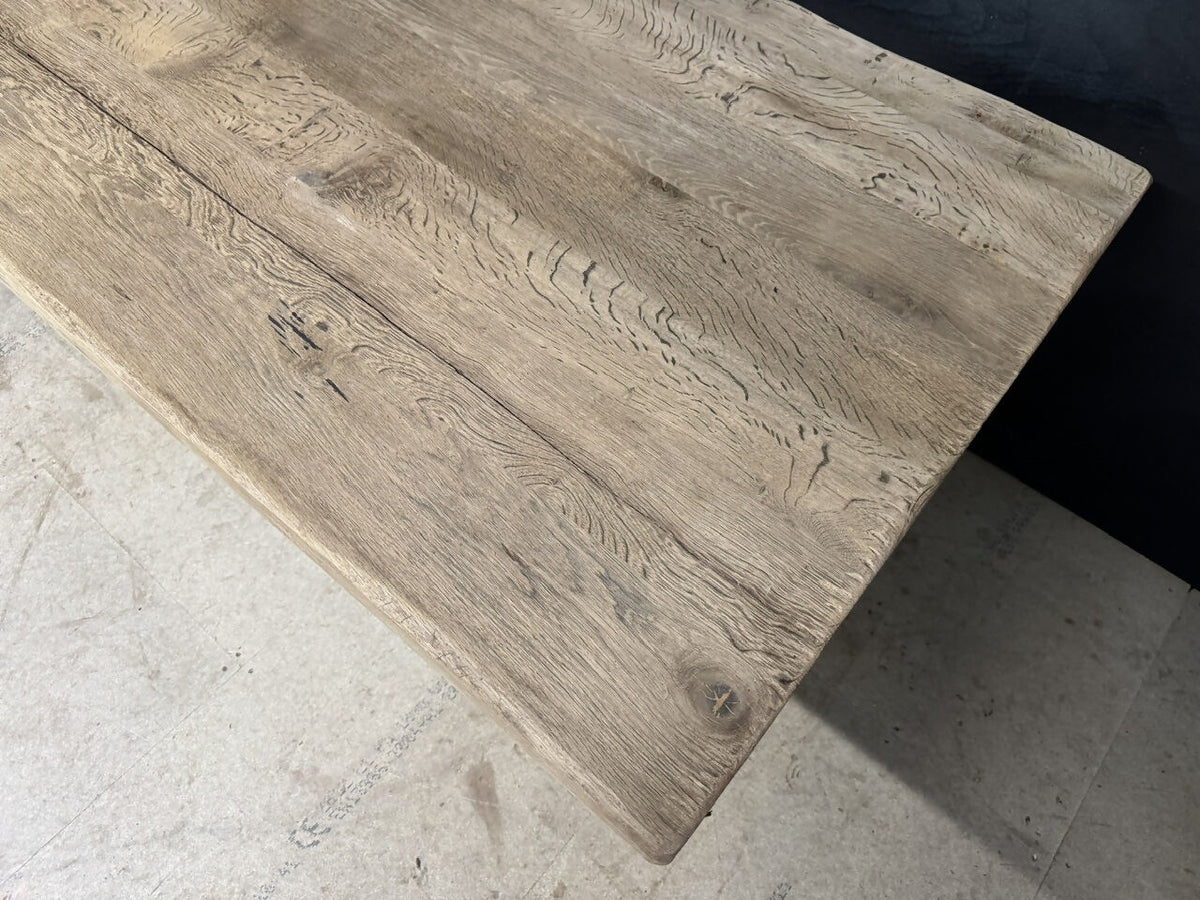 Larger X Trestle Oak Farmhouse Dining Table
