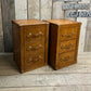 Handmade Bridle Leather Bedside Drawers | His and Hers Set, Hand Dyed in England
