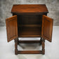 Old Charm Pedestal Cabinet Cupboard Bedside Tudor Brown Finish FREE UK DELIVERY*