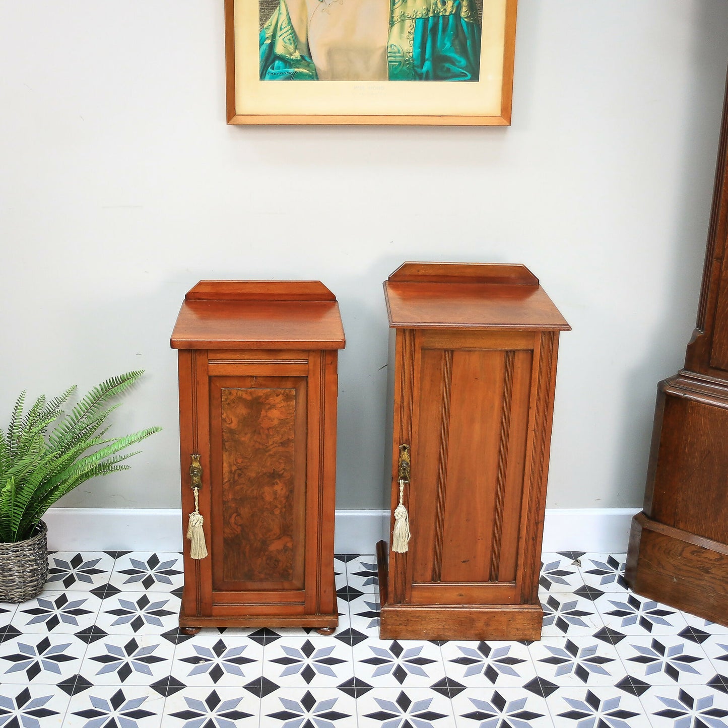 Two Bedside Cabinets Mahogany Late Victorian Early Edwardian