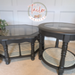 Tailor Thrifted Upcycled Vintage Cane and Glass Table Set 19