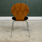 4 Dwell Bentwood Dining Chairs - Black Leatherette Seats - MCM Style