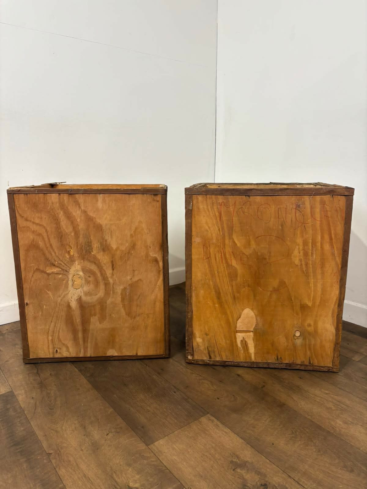 Pair of Vintage Kenyan Tea Export Crates / Wooden Boxes