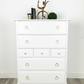 Stag minstrel tallboy chest of drawers in white
