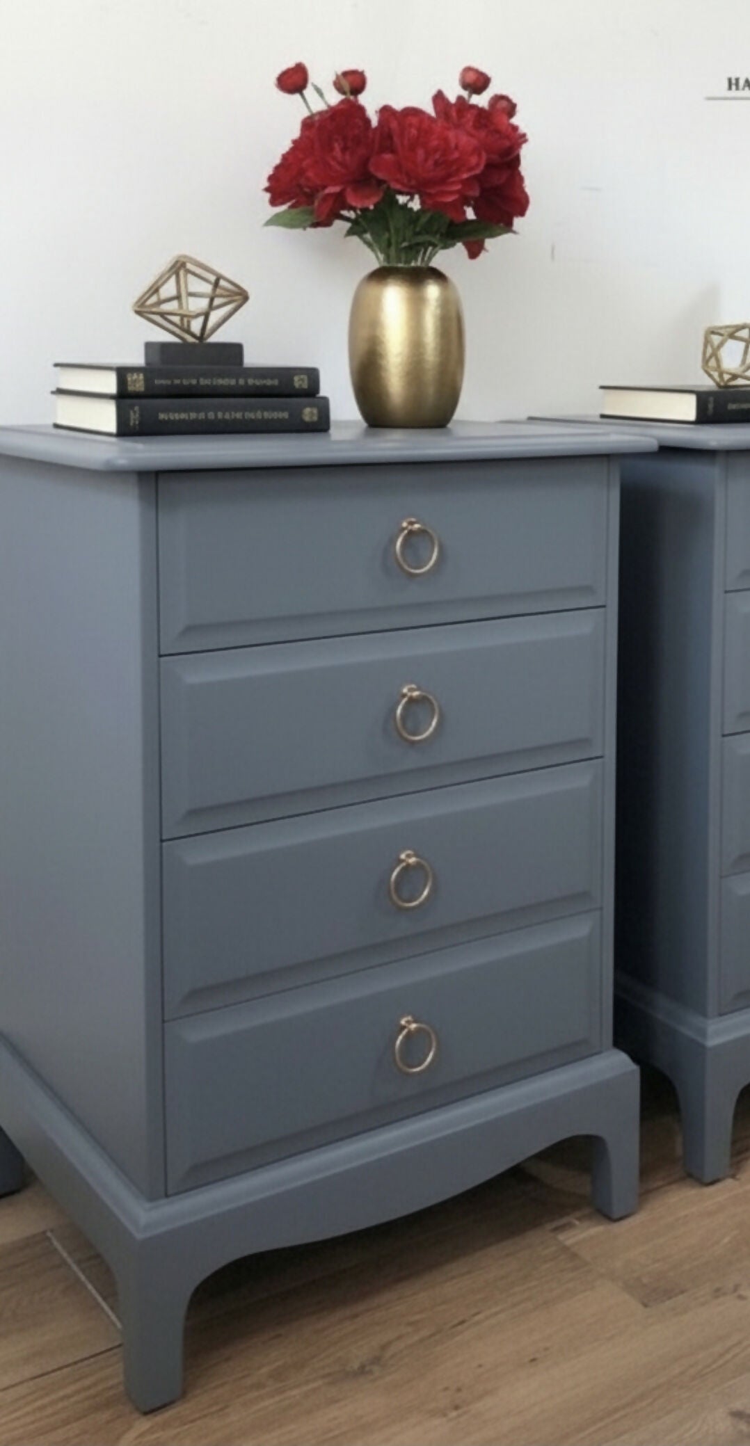 Stag minstrel grey bedside cabinets