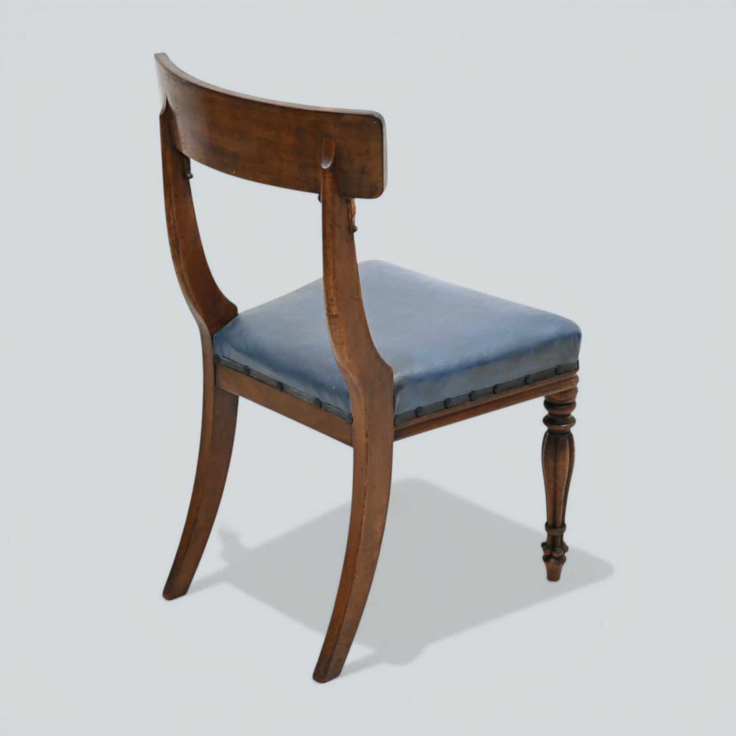 Early Victorian Dining Chairs Mahogany Faux Leather Upholstery FREE UK Delivery