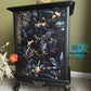 Oriental Tall Chest of Drawers – Coal Black with Leopard & Tropical Mural